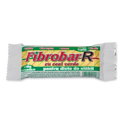 Baton Fibrobar-R cu ceai verde, 50 g, Redis Nutritie