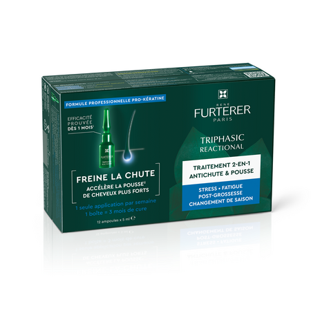 Tratament impotriva caderii parului Triphasic Reactional, 12 fiole x 5 ml, Rene Furterer