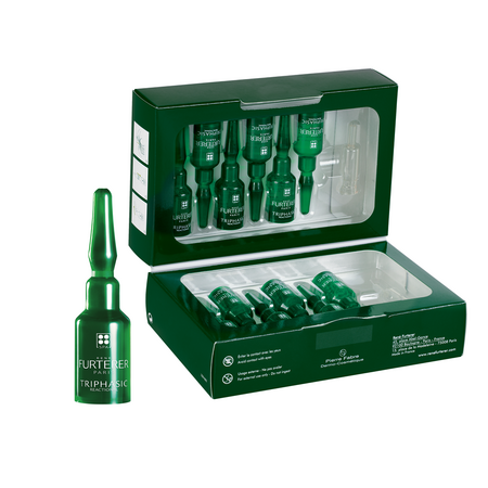 Set fiole anti-caderea parului 2 in 1 Triphasic Reactional, 12 fiole x 5 ml, Rene Furterer 645200