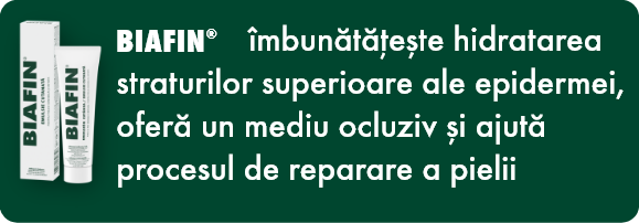 BIAFIN &icirc;mbunătățește hidratarea straturilor superioare ale epidermei,oferă un mediu ocluziv și ajută procesul de reparare a pielii