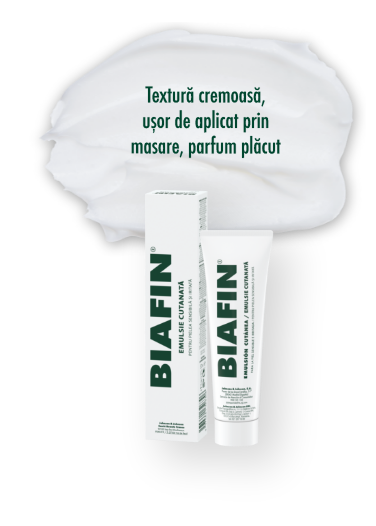 Textură cremoasă, ușor de aplicat prin masare, parfum plăcut