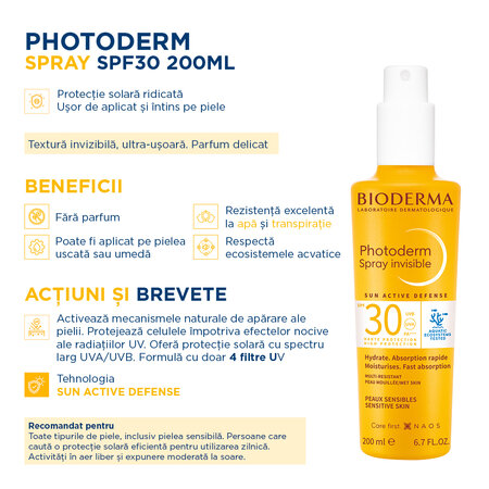 Spray cu SPF 30 Photoderm, 200 ml, Bioderma 737268