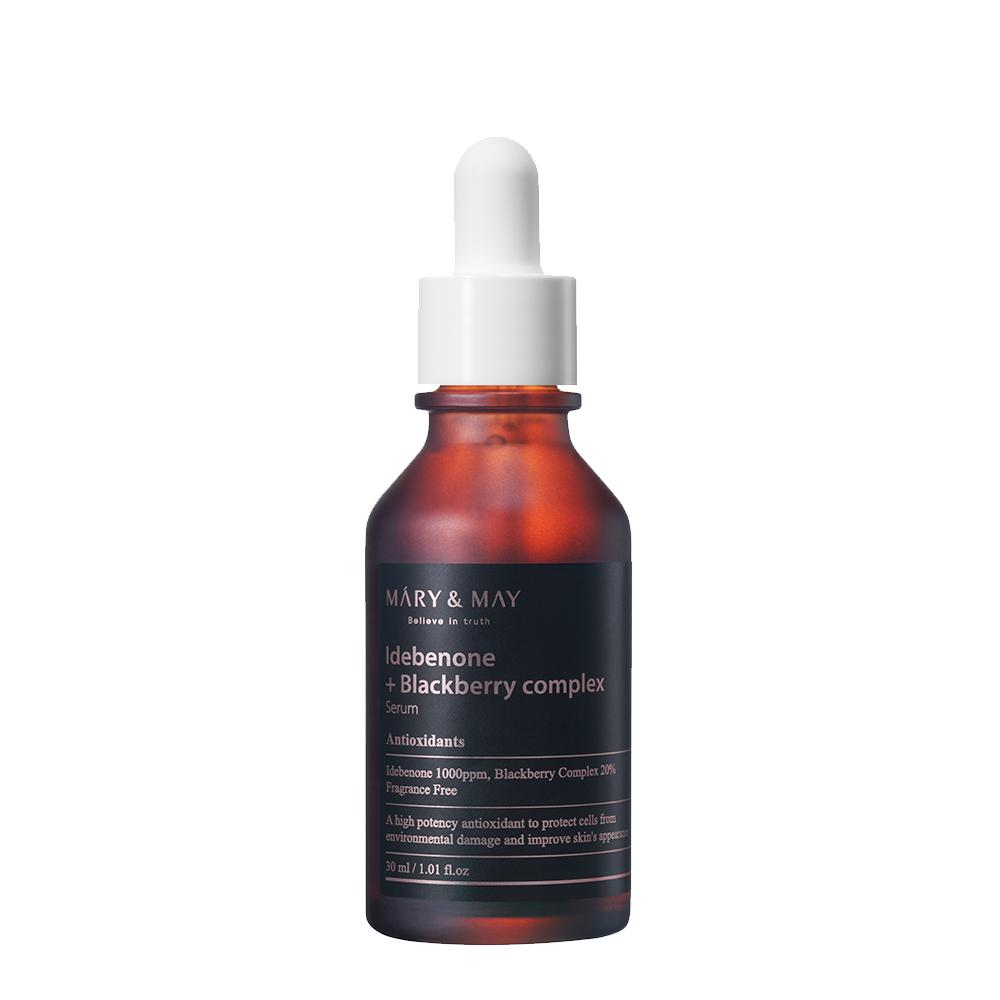 Serum vegan cu absorbtie rapida Idebenone + Blackberry Complex, 30 ml, Mary and May