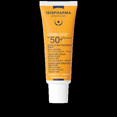 Ultra-fluid protector nuantator medium pentru ten gras Dry Touch, SPF 50+ UVEBLOCK, 40 ml, Isispharma