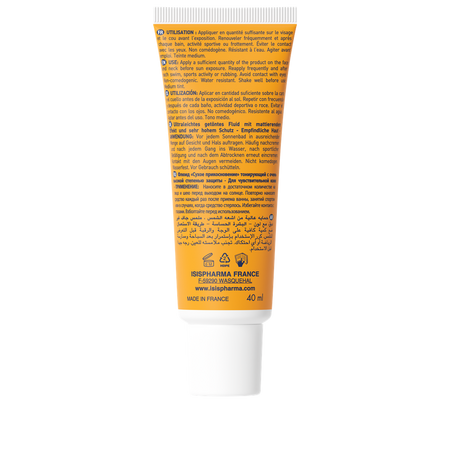 Ultra-fluid nuantator medium pentru ten gras Dry Touch, SPF 50+ UVEBLOCK, 40 ml, Isispharma 632877