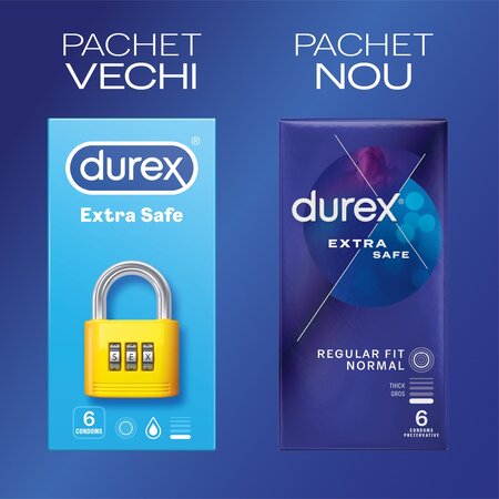 Prezervative Extra Safe, 6 bucati, Durex 606500