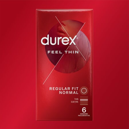 Prezervative Feel Thin, 6 bucati, Durex 606682