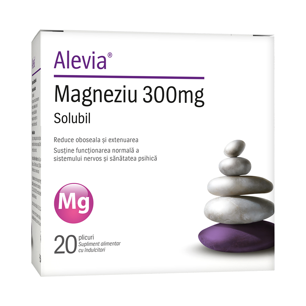 Magneziu solubil, 300 mg, 20 plicuri, Alevia