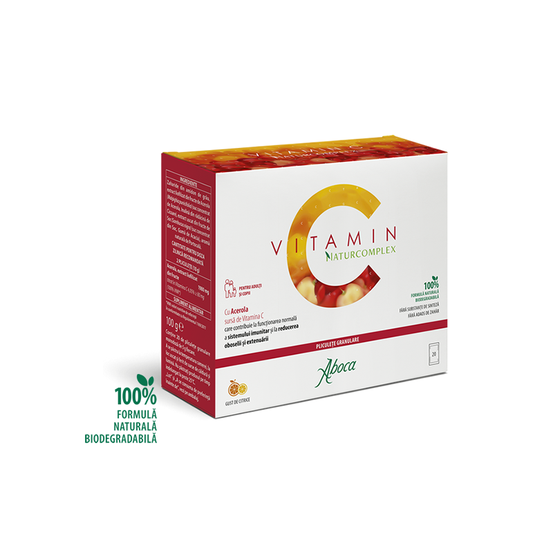 Vitamina C cu acerola Naturcomplex, 20 plicuri, Aboca