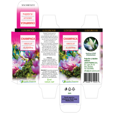 Ulei absolut de Champaca Echilibru Luxurious, 5 ml, Justin Pharma 727186
