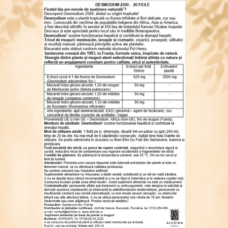 Desmodium 2500, 20 fiole x 10 ml, Santarome 746369