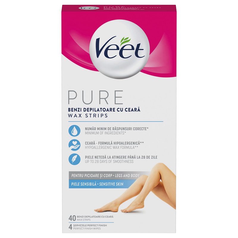 Benzi de ceara rece pentru depilare, 40 bucati, Veet