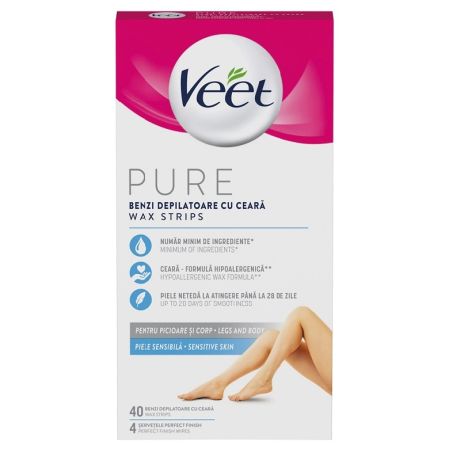 Benzi de ceara rece pentru depilare, 40 bucati, Veet