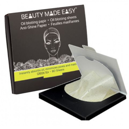 Foite matifiante cu ceai verde pentru ten gras, 80 bucati, Beauty Made Easy 609912