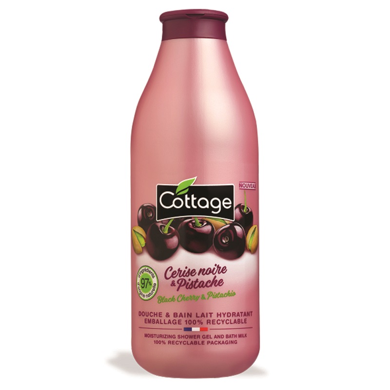 Lapte de dus hidratant Black Cherry & Pistachio, 750 ml, Cottage