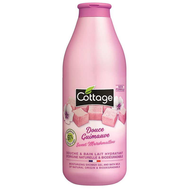 Lapte de dus hidratant Sweet Marshmallow, 750 ml, Cottage