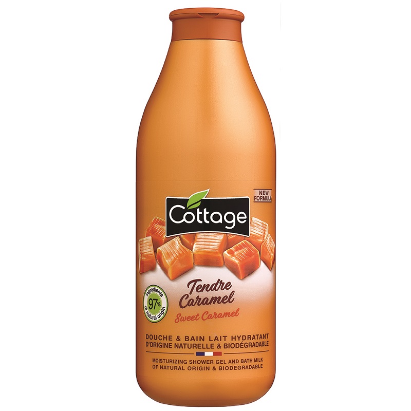 Lapte de dus hidratant Sweet Caramel, 750 ml, Cottage