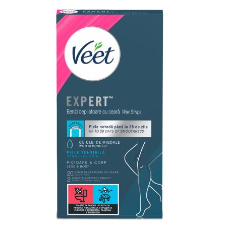 Benzi de ceara depilatoare, 20 bucati, Veet
