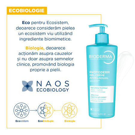 Gel-crema dupa expunerea la soare Photoderm, 500 ml, Bioderma 736574