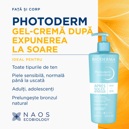 Gel-crema dupa expunerea la soare Photoderm, 500 ml, Bioderma 736567