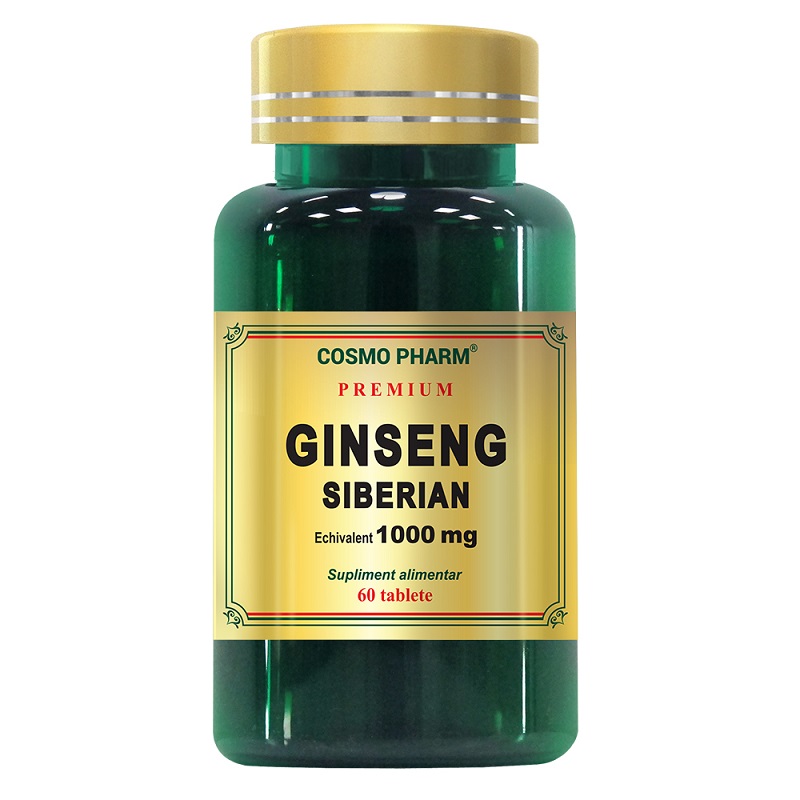 Ginseng Siberian Premium, 1000 mg, 60 tablete, Cosmopharm