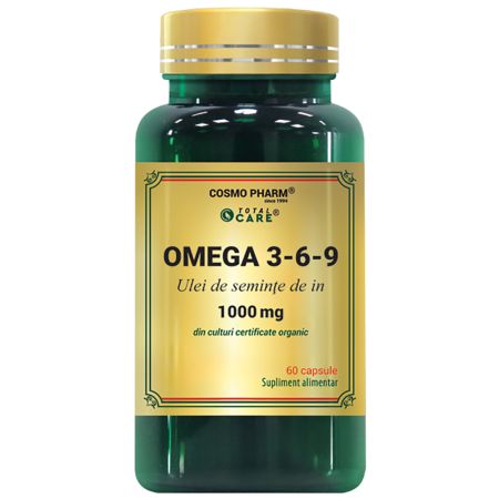 Premium Omega 3-6-9 1000mg Ulei seminte de In, 60 capsule, Cosmopharm