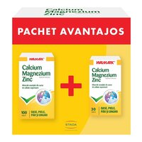 Pachet Calciu Magneziu Zinc, 100 + 30 tablete, Walmark