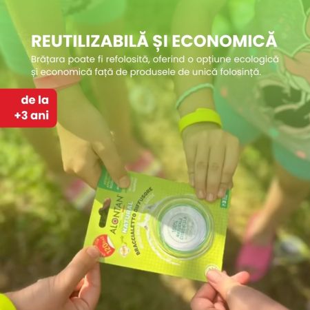 Bratara cu ulei esential Alontan Natural, de la 3 ani, 2 bucati, Pietrasanta Pharma 660019