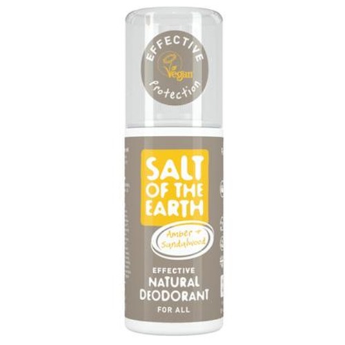 Deodorant vegan spray unisex cu ambra si santal Salt Of The Earth, 100 m, Crystal Spring