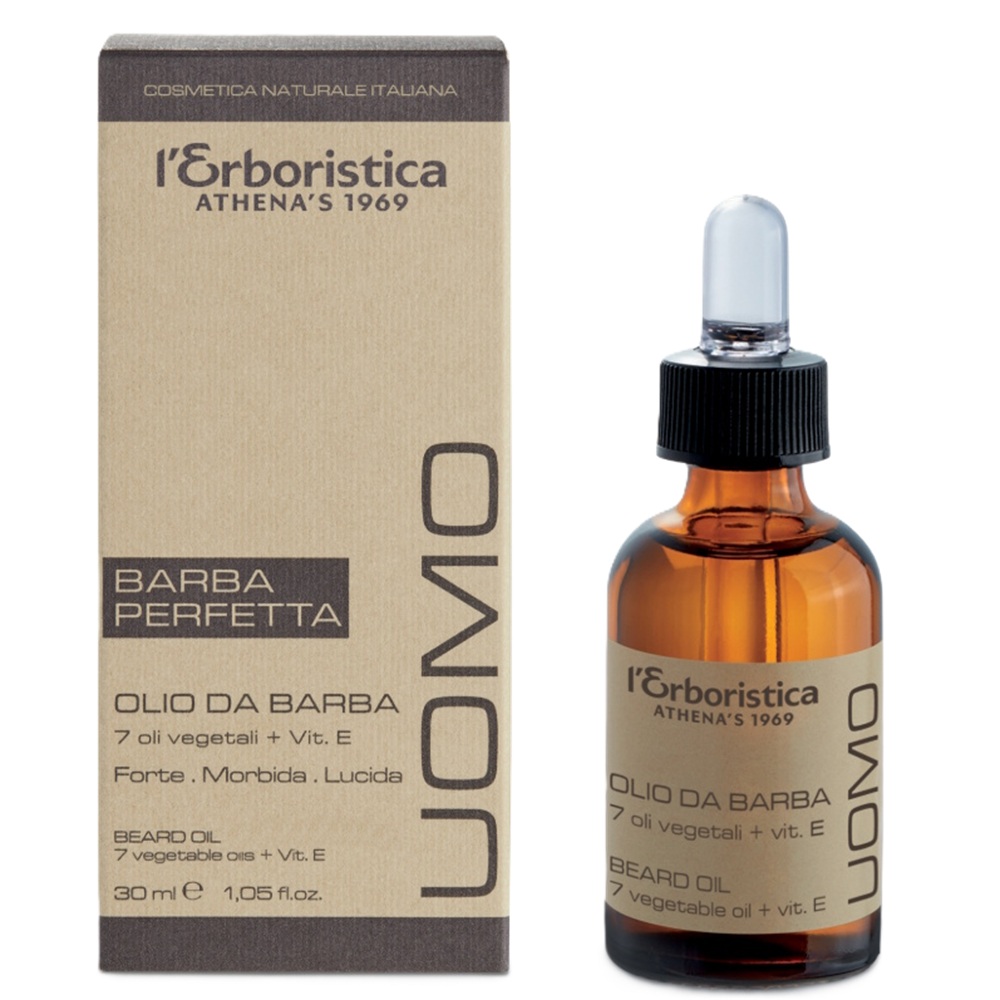 Ulei pentru barba cu 7 uleiuri vegetale Uomo, 30 ml, L'Erboristica