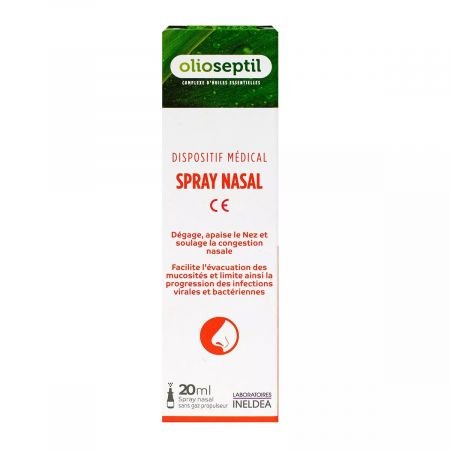 Spray nazal cu ulei esential de menta si cimbru Olioseptil, 20 ml, Laboratoires Ineldea