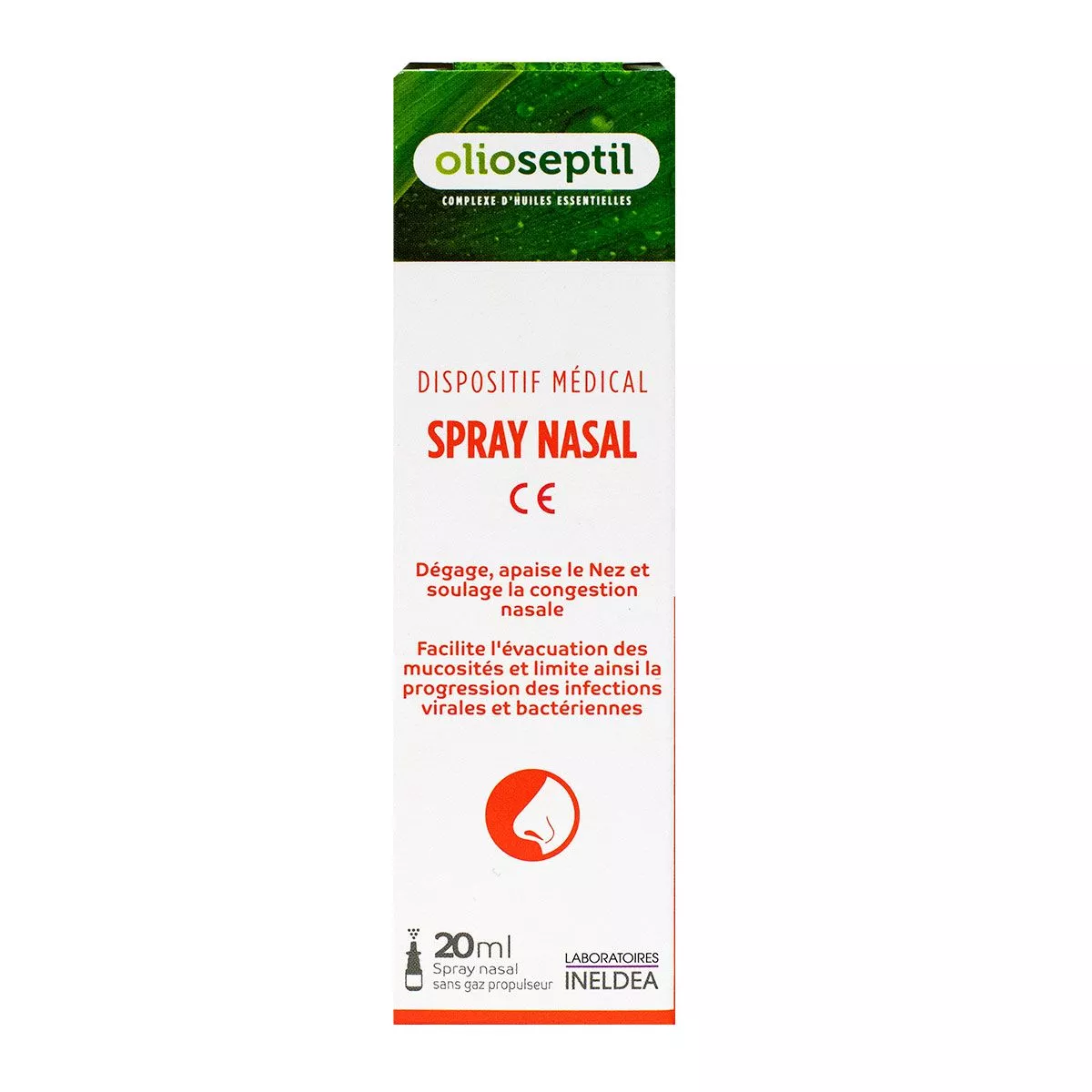 Spray nazal cu ulei esential de menta si cimbru Olioseptil, 20 ml, Laboratoires Ineldea