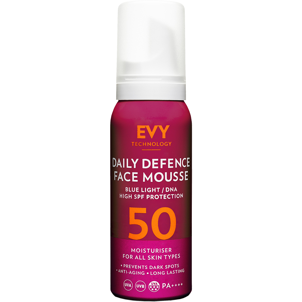 Spuma pentru fata cu SPF 50 Daily Defence Face Mousse, 75 ml, Evy