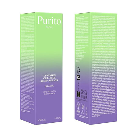 Masca de noapte cu ceramide pentru hidratare Luminous Ceramide Sleeping, 100 ml, Purito 676329
