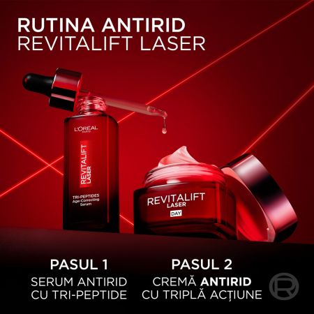 Crema antirid de zi cu tripla actiune Revitalift Laser, 50 ml, Loreal 660574