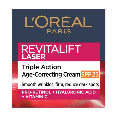 Crema antirid de zi cu tripla actiune si SPF 25 Revitalift Laser, 50 ml, Loreal 660559