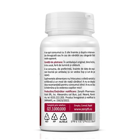 Nattokinase, 2000FU, 30 capsule gastrorezistente, Zenyth 619175