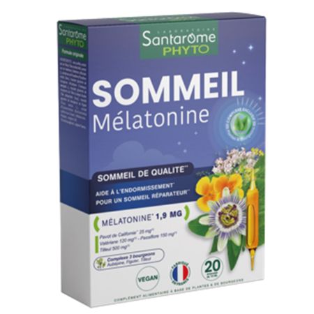 Sommeil Melatonine, 20 fiole, Santarome