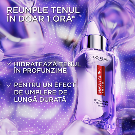 Ser antirid cu 1.5% acid hialuronic pur Revitalift Filler, 30 ml, Loreal 696074
