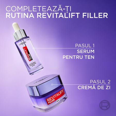Ser antirid cu 1.5% acid hialuronic pur Revitalift Filler, 30 ml, Loreal 696078