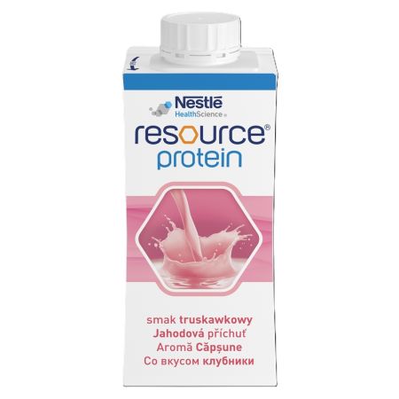Resource 2.0 + Protein cu aroma de capsuni  fara gluten Resource Protein, 4 x 200 ml, Nestle