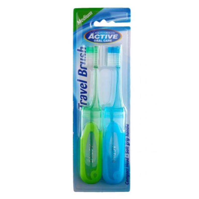 Set periute de dinti pentru voiaj Active Oral Care, Medium, 2 bucati, Beauty Formulas