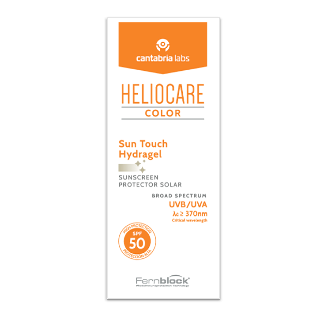 Gel cu SPF 50 pentru protectie solara Sun Touch Hydragel Heliocare Color, 50 ml, Cantabria Labs