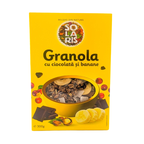 Granola cu ciocolata si banane, 300 g, Solaris