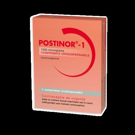 Postinor - 1, 1500 micrograme, 1 comprimat orodispersabil, Gedeon Richter