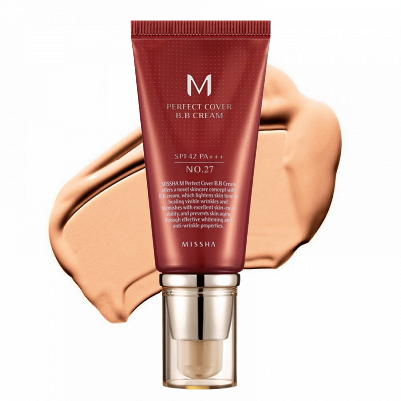 Crema MISSHA  M Perfect Cover BB Cream SPF42/PA+++ (Nr.27/Bej miere), 50 ml, Missha