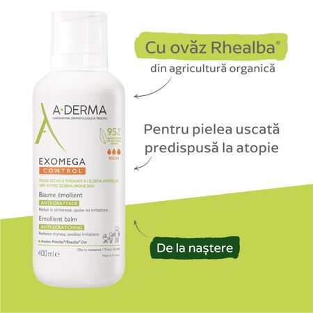 Balsam emolient Exomega Control, 400 ml, A-Derma 610365