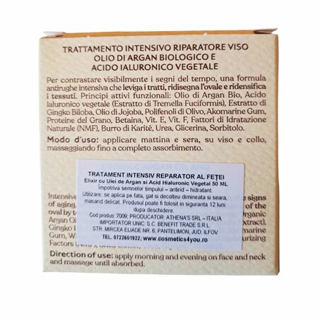 Tratament reparator pentru fata cu ulei de argan si acid hialuronic, 50 ml, L'Erboristica 710691