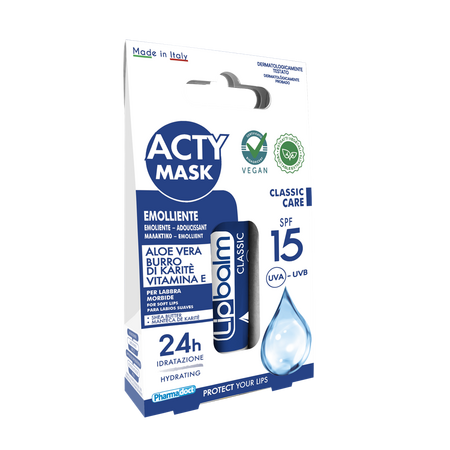 Balsam de buze clasic cu SPF 15 Acty Mask, 5.7 ml, Pharmadoct