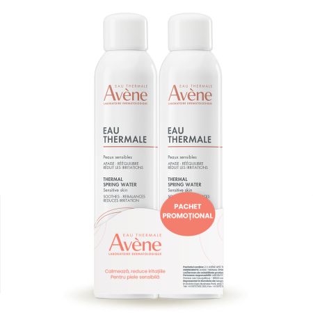 Pachet Apa termala spray, 300 + 300 ml, Avene